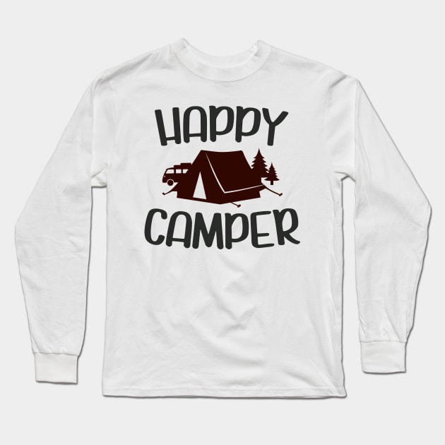 Happy Camper Long Sleeve T-Shirt by Ombre Dreams